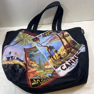 LANCÔME "Cannes" Rivera Collection Vintage Graphic Tote Beach Pool Book Bag